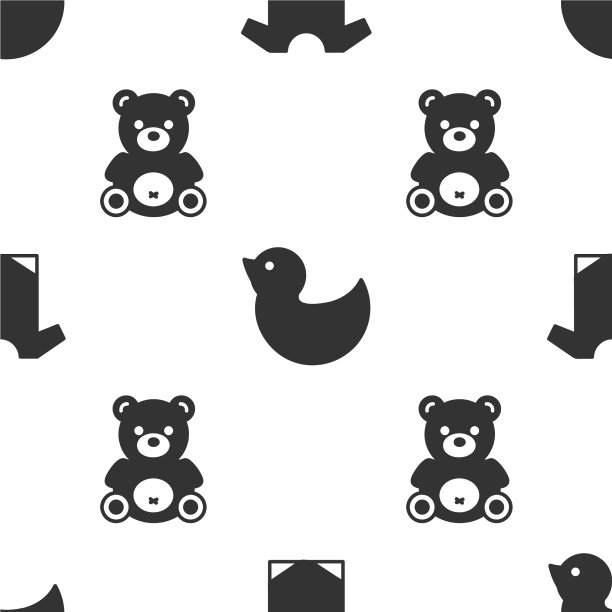 Set baonesie rubber duck and teddy bear毛绒图片下载