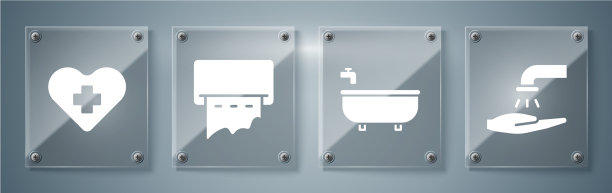 用肥皂、浴盆、纸巾洗手图片下载