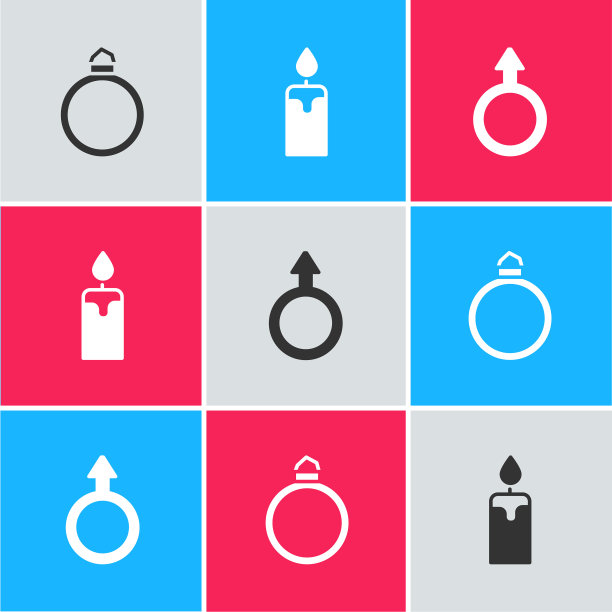 设置钻石订婚戒指燃烧蜡烛和图片下载