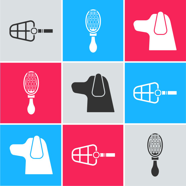 为狗、猫、狗设置狗鼻毛刷图片下载