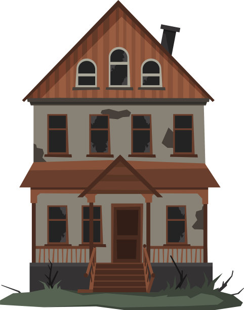 可怕的废弃房子万圣节闹鬼两图片下载