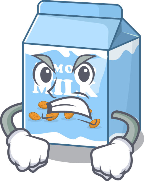 杏仁奶卡通人物风格有生气图片下载