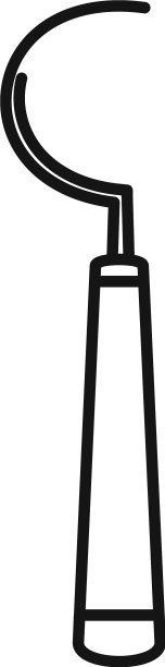 牙医钩器械图标轮廓风格图片下载