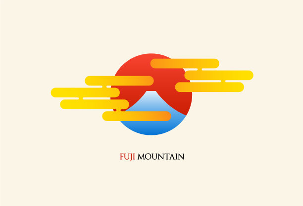 日本富士山抽象标志图片下载