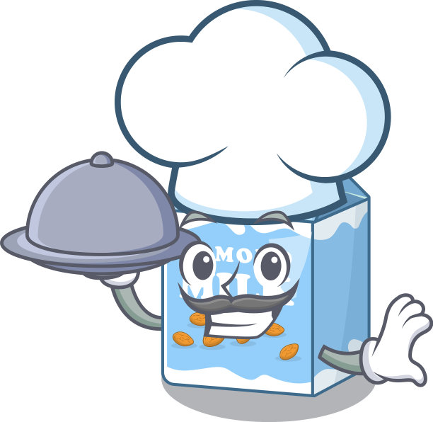 一张杏仁牛奶作为厨师提供食物的图片图片下载