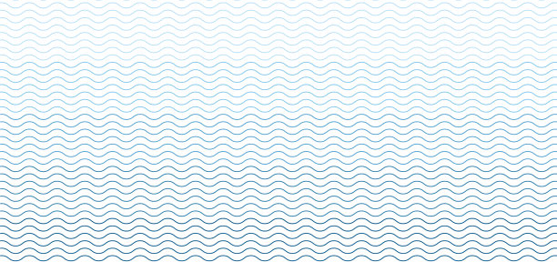 白色上的蓝色无缝波浪线图案图片下载