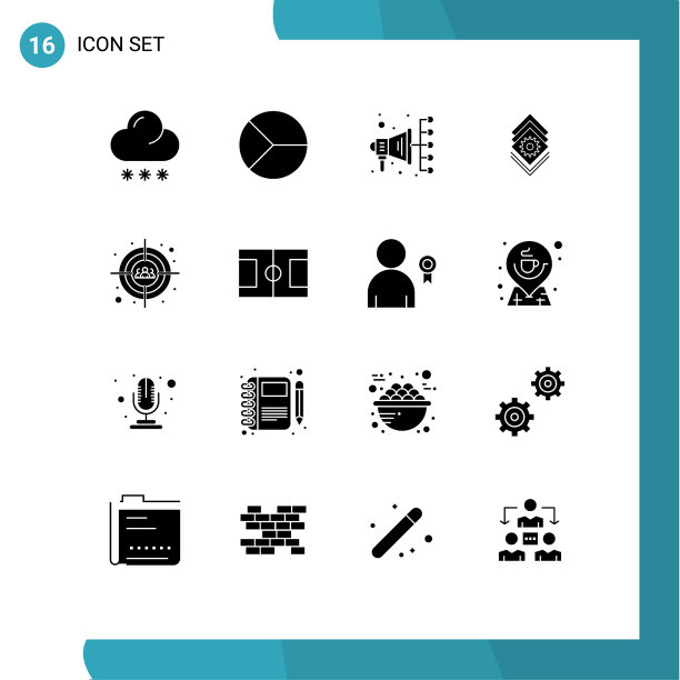 设置16个现代UI图标符号标志图片下载