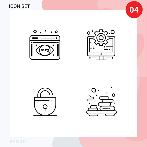 移动界面线设4个象形图图片下载