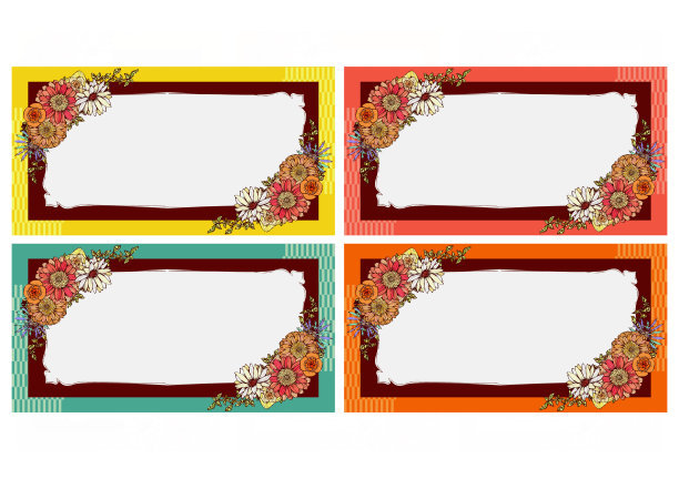 可爱的花卉优惠券票复古复古植物图案图片下载