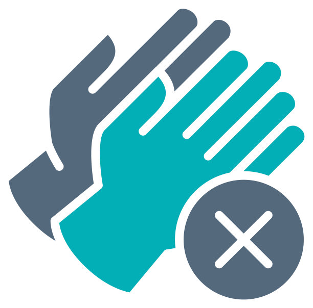 医用手套与十字标记彩色图标图片下载