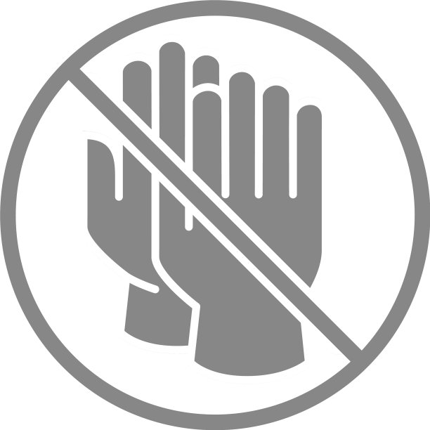 橡胶手套与禁止标志灰色图标编号图片下载