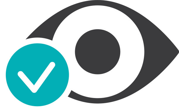 人眼带有勾勾的彩色图标图片下载