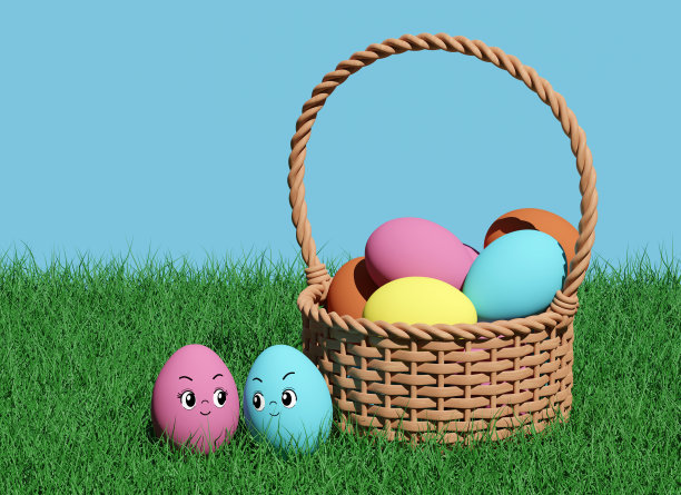 复活节快乐3d渲染图片下载