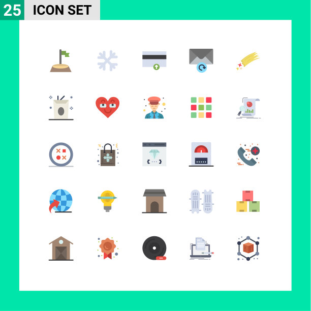 25个主题平色和可编辑的符号图片下载