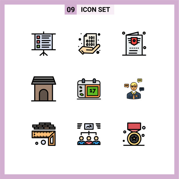 填充线平色包9个通用符号图片下载