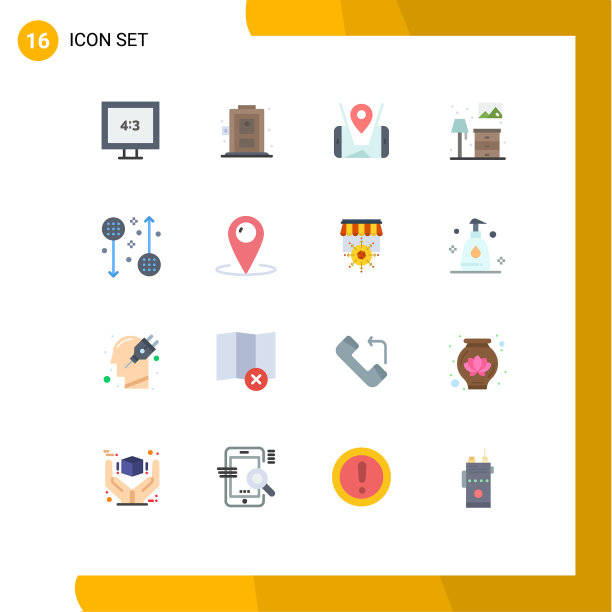 16平色概念为网站移动和图片下载