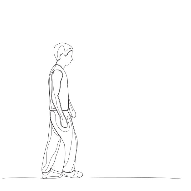 画着线条的人在走路图片下载