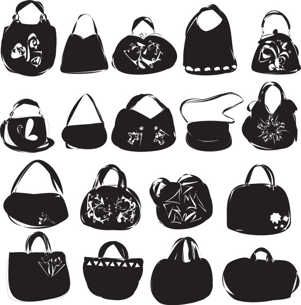 手提包轮廓集图片下载
