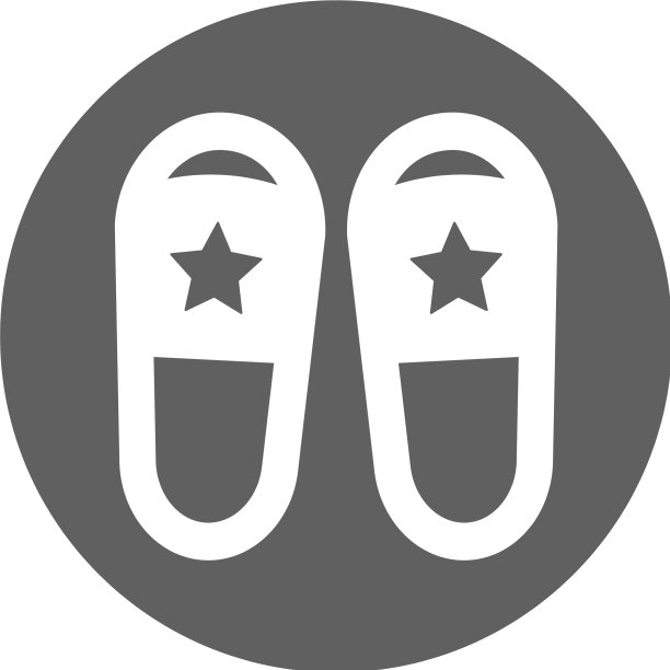 鞋履拖鞋图标灰色孤立在白色图片下载