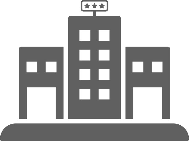 建筑度假酒店图标灰色版图片下载