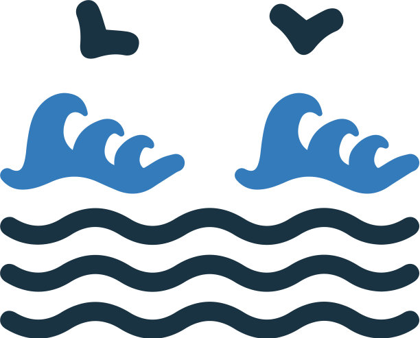 海洋船舶波浪图标编辑孤立上图片下载