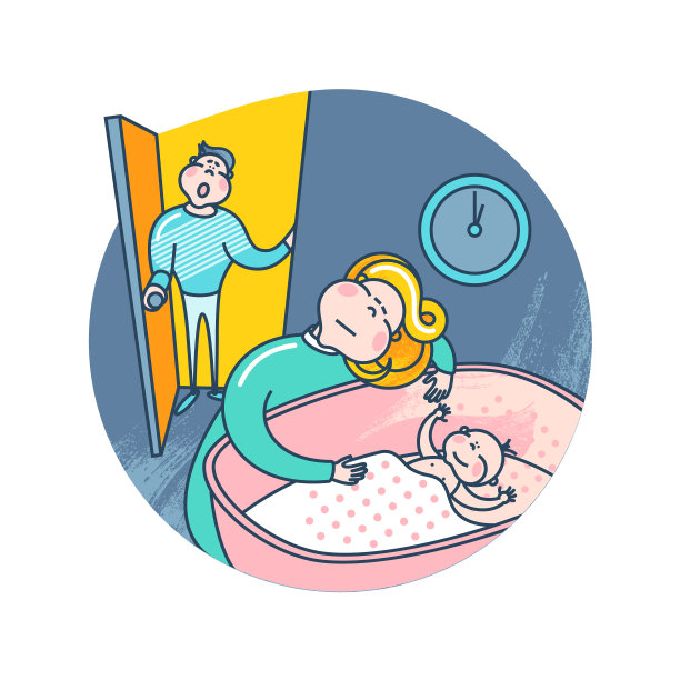 妈妈把宝宝放到床上，爸爸很惊讶图片下载