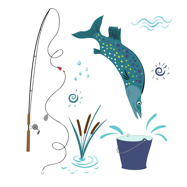 用钓竿芦苇钓鱼图片下载