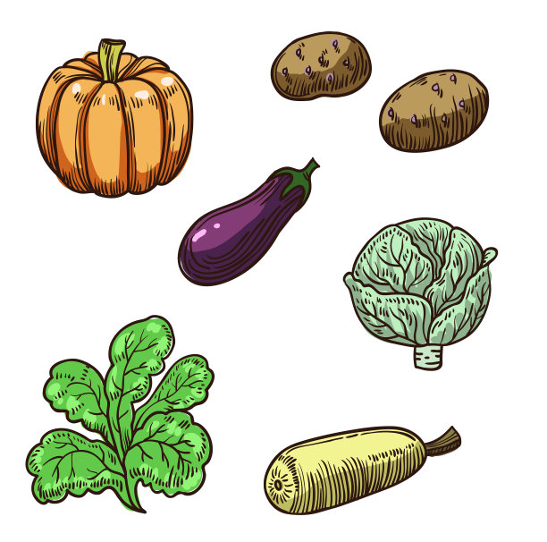 大套手绘蔬菜图片下载