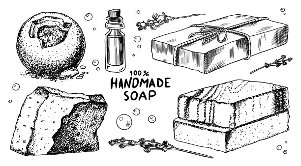 泡沫浴皂集洗手在古董图片下载