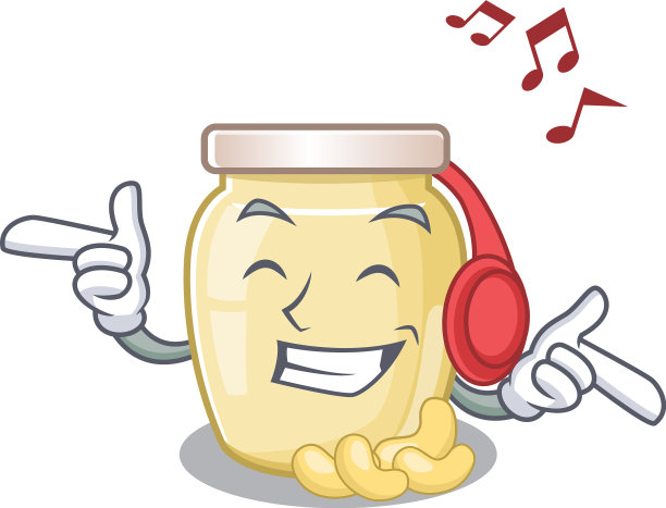 听音乐的腰果黄油卡通人物图片下载