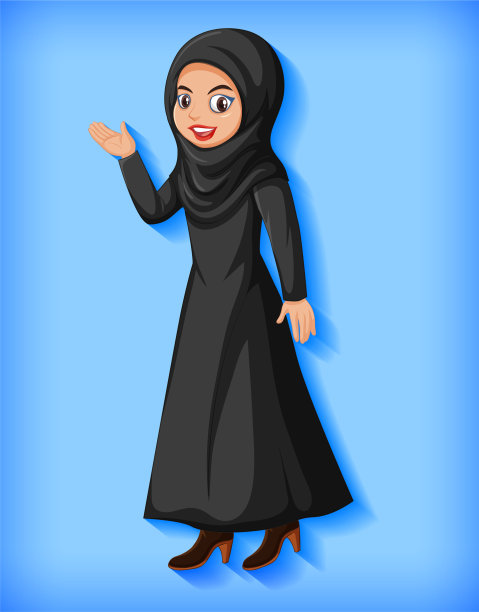 美丽的阿拉伯女士卡通人物图片下载