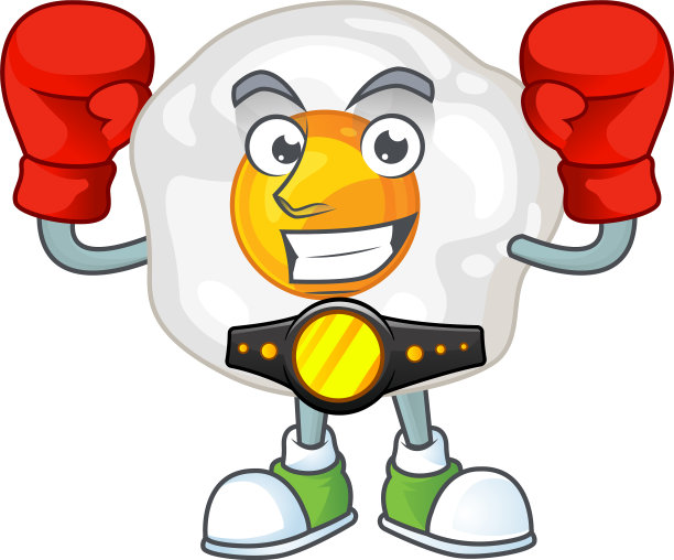 一款运动拳击煎蛋吉祥物设计风格图片下载