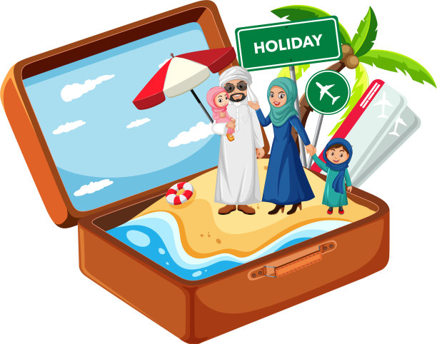 阿拉伯家庭度假图片下载