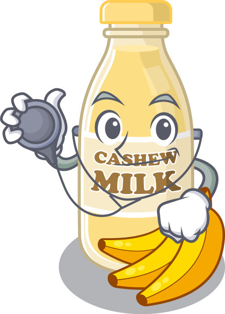 吉祥物图片以腰果牛奶卡通为一图片下载