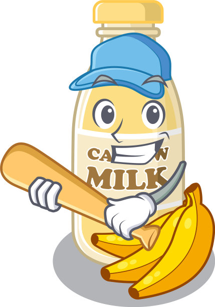 笑脸搞笑腰果牛奶吉祥物设计图片下载