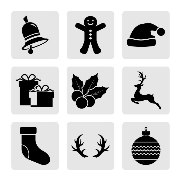 设置圣诞节模板收集图标图片下载