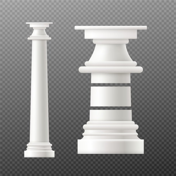 逼真的3d古董柱上图片下载