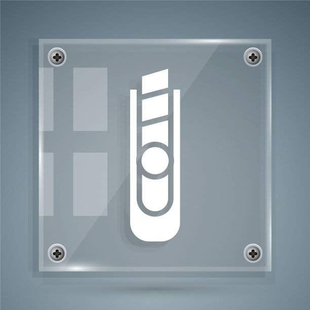 白色文具刀图标孤立在灰色图片下载