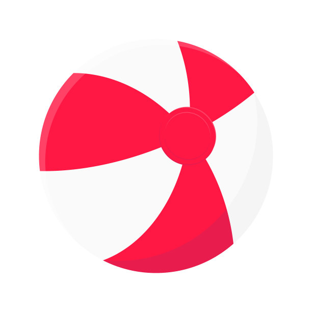 圆形沙滩球平面风格设计图片下载