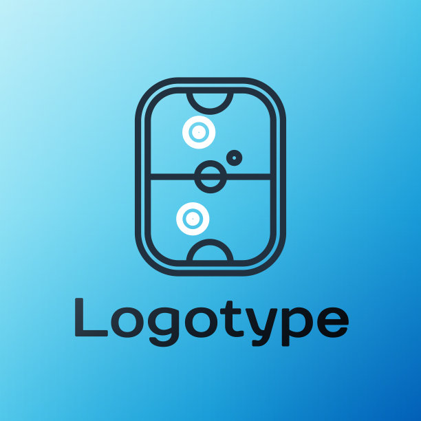 线空气曲棍球表图标孤立在蓝色图片下载