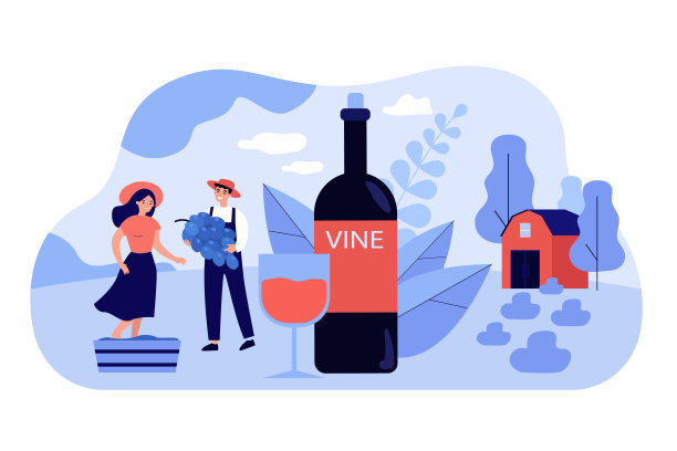 幸福的小夫妻生产天然葡萄酒图片下载