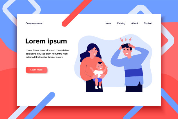 年轻的父亲因为宝宝的哭闹而患上偏头痛图片下载