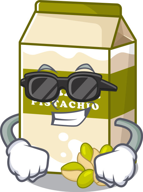 超酷开心果牛奶人物穿黑色图片下载