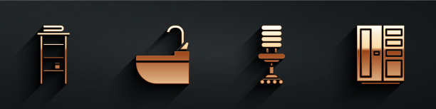 在浴室的架子上放毛巾图片下载