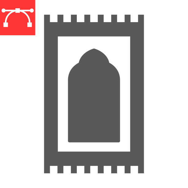 祈祷地毯象形文字图标，斋月快乐和宗教，祈祷地毯矢量图标，矢量图形，可编辑的笔触固体符号，eps 10。图片下载