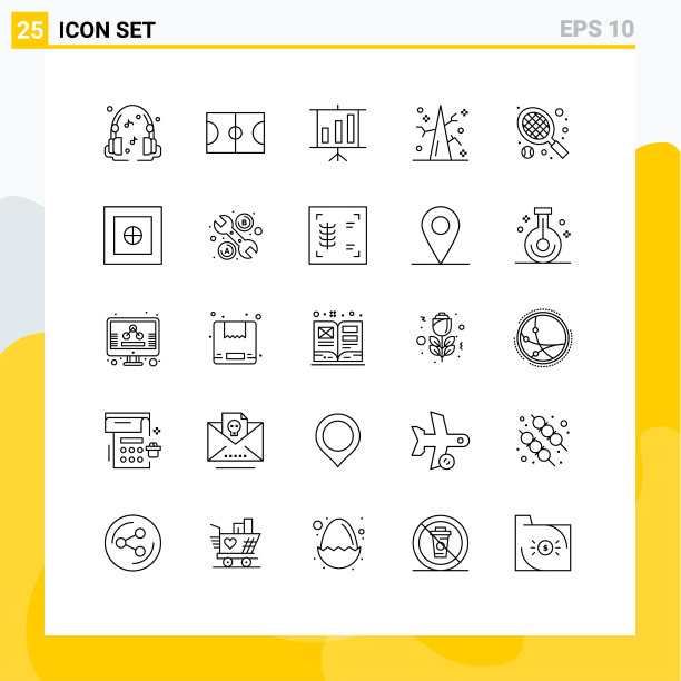 移动界面线设25个象形图图片下载