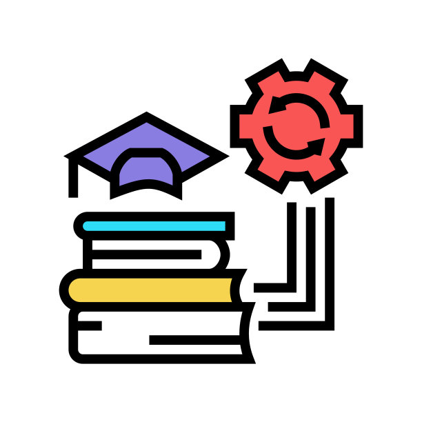 教育优化颜色图标矢量插图图片下载