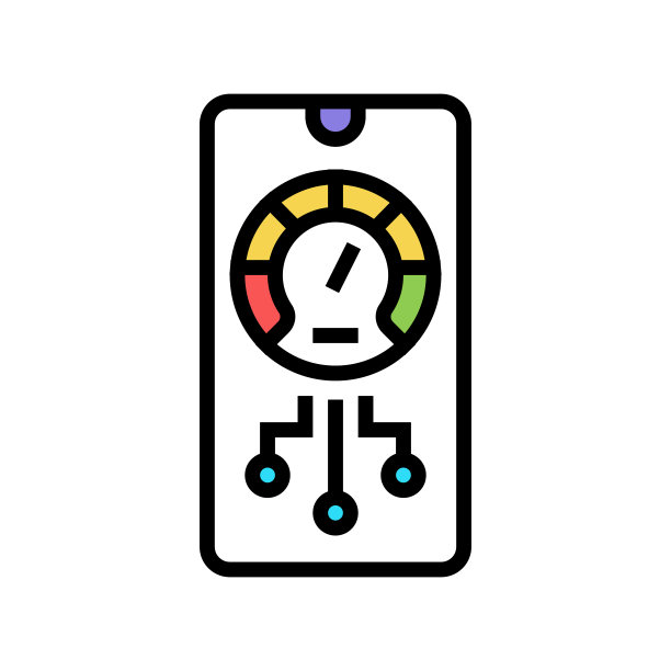 手机优化应用程序颜色图标矢量插图图片下载