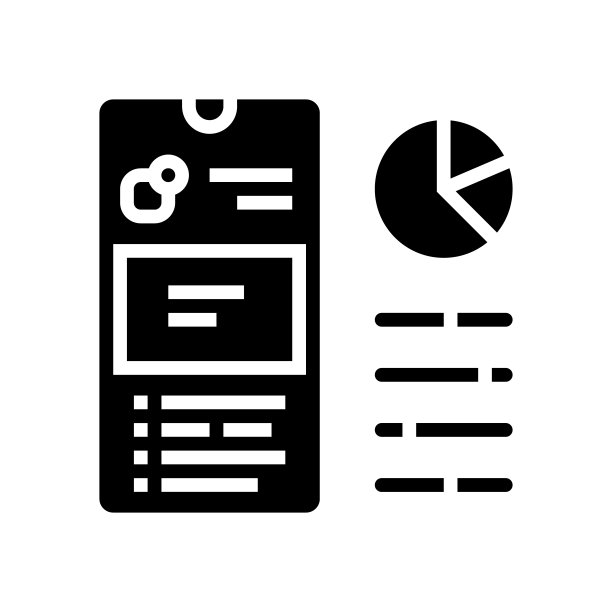 智能手机优化字形图标矢量插图图片下载