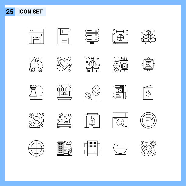 25个通用线符号符号立方体图片下载